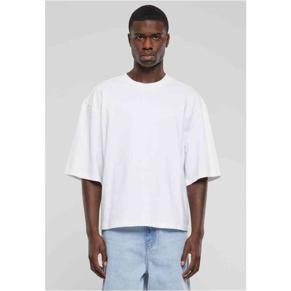 Urban Classics Organic Oversized Cropped Heren T shirt Wit